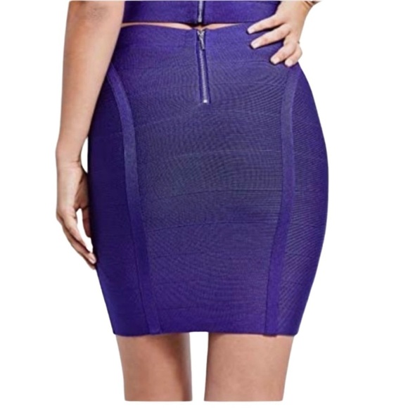 Guess Blue Black Bandage Mini Skirt Size S Y2K Sexy Bodycon Stretch - Picture 3 of 8